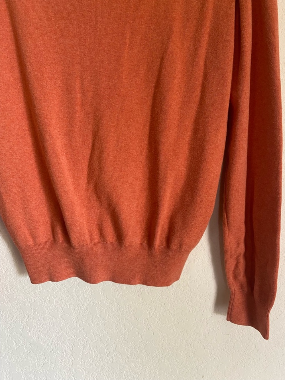 Polo Ralph Lauren Burnt Orange V-neck Sweater Size S Old Money Chic Classic - Picture 6 of 6